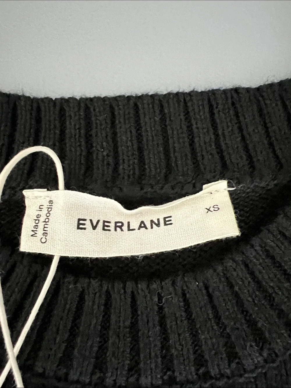 New Everlane The Organic Cotton Crew Sweater in Black Size XS